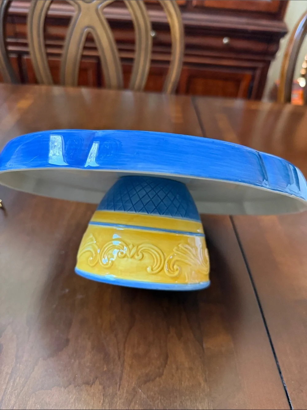 Ricamo Accessories by Fitz & Floyd footed cake plate or chip & dip rooster motif